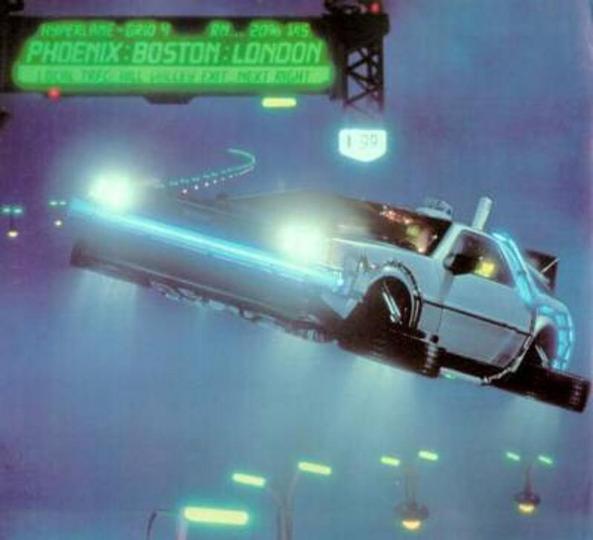 DeLorean in sky traffic